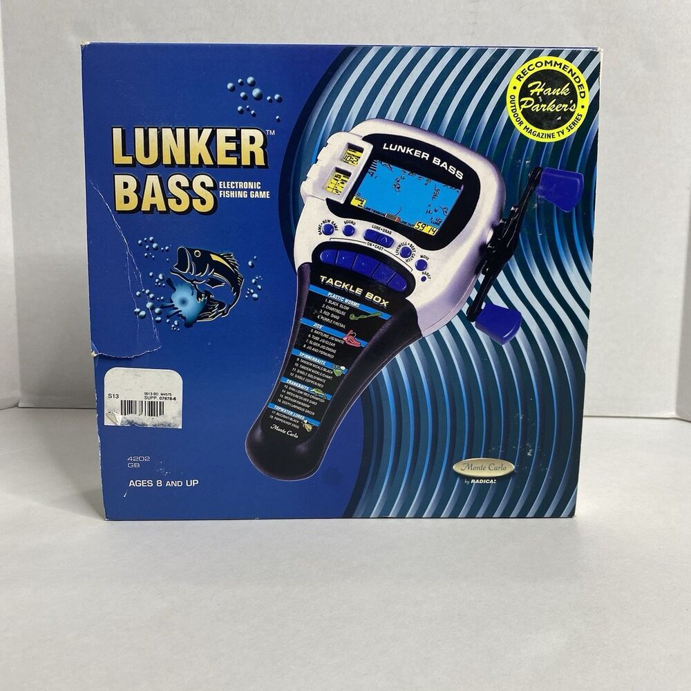 Radica Lunker Bass Electronic Handheld Fishing Game 1997 Complete